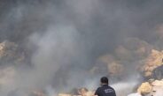 Kozkalesi’ndeki çöplük yangını makilik alana sıçramadan söndürüldü