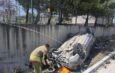 Dikmece’de takla atan otomobilin sürücüsü yaralandı